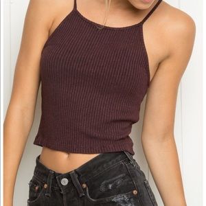 Maroon brandy halter top